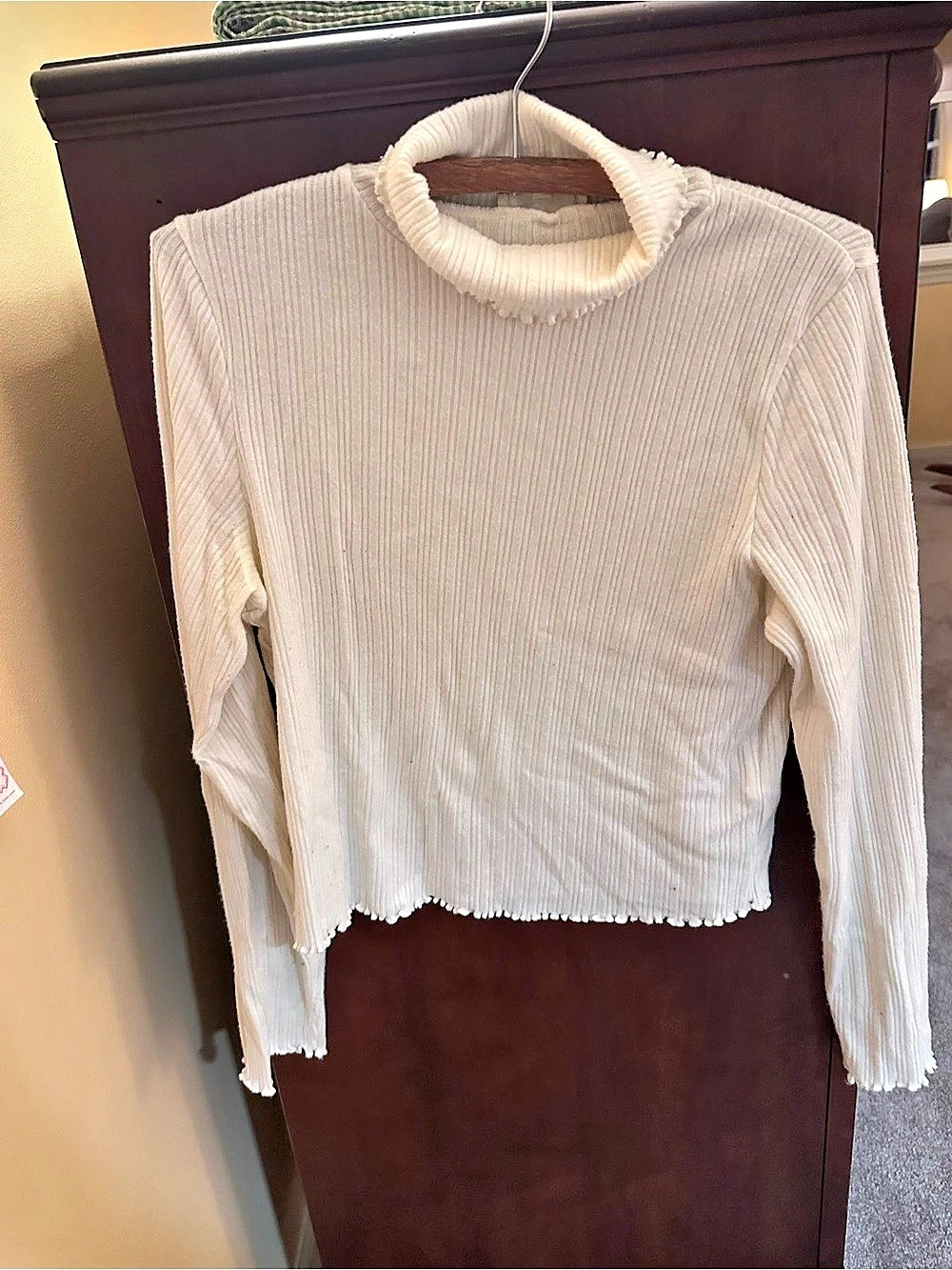 Madewell Ribbed Turtleneck Sweater in off White Size Large